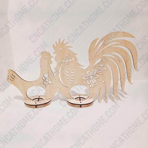 Rooster and chicken vector design files – DXF SVG EPS AI CDR