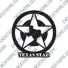 Texas Star Art Sign DXF File