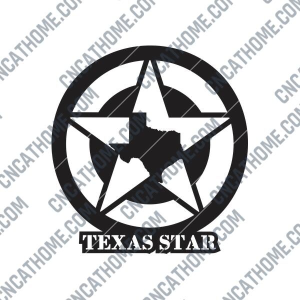 Texas Star Art Sign DXF File