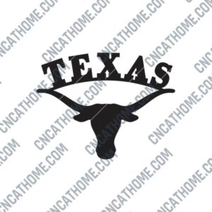 Texas Longhorn Art Sign DXF File