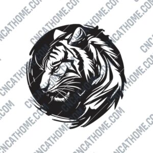 Tiger Wall Decor DXF File