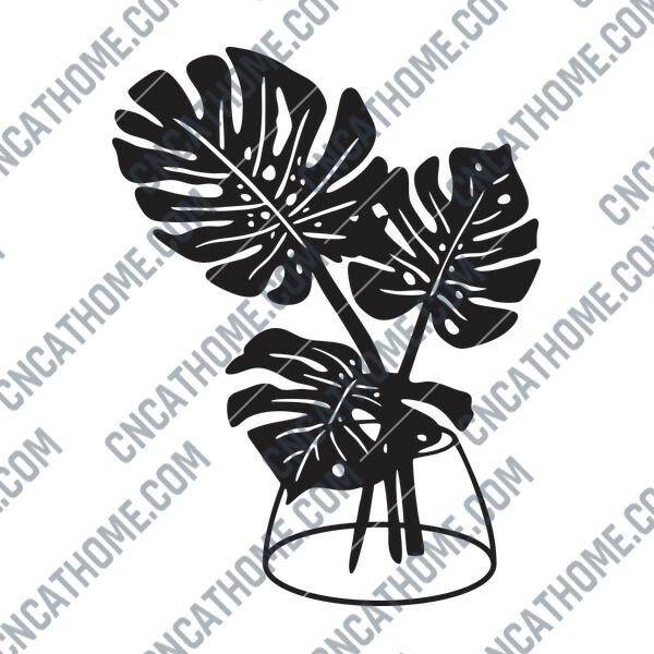 Vase Wall Decor DXF File