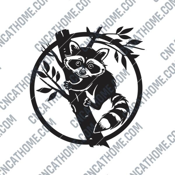 Raccoon Wall Decor DXF Files